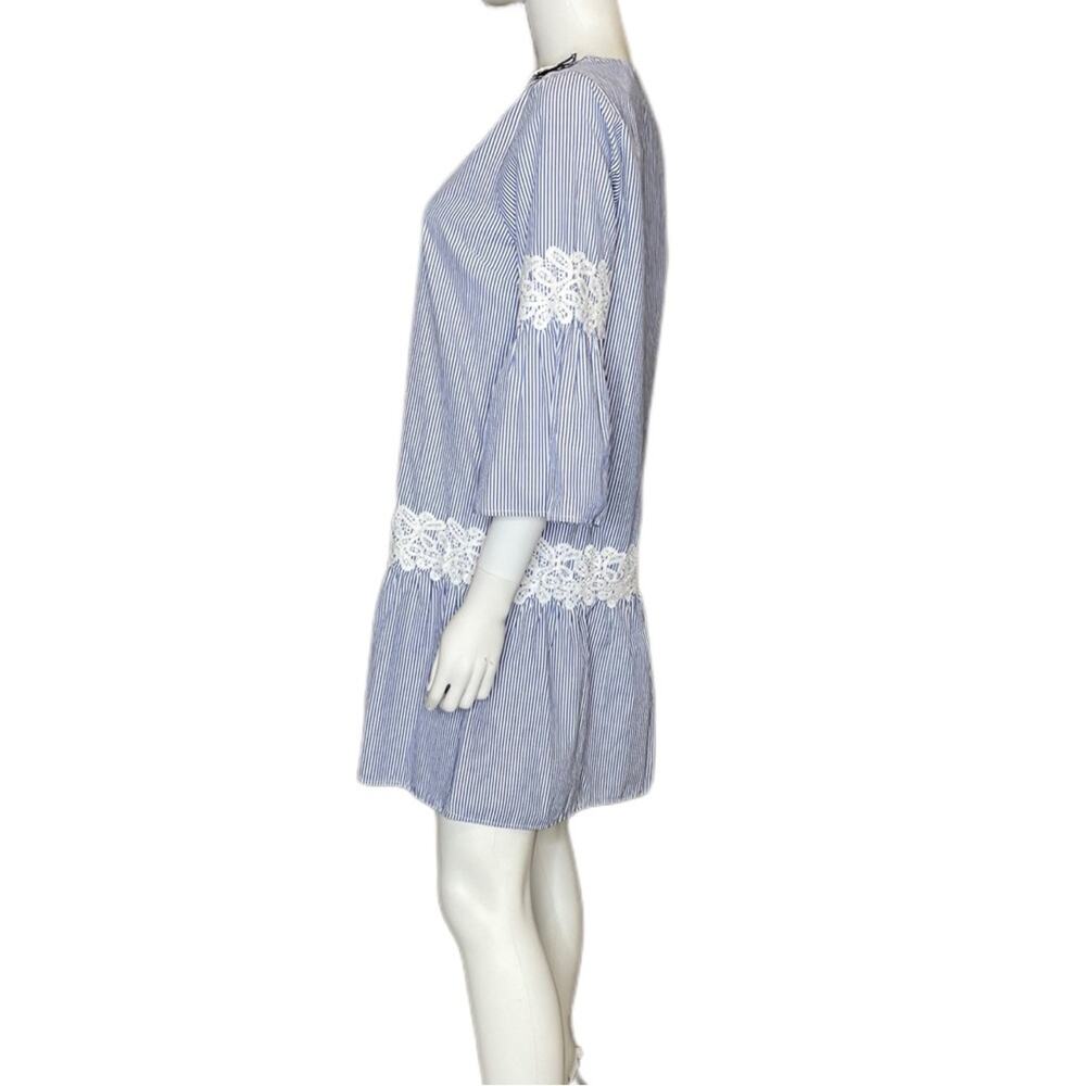 Anthropologie Skies Are Blue Striped Floral Embroidered Dress Women’s Sz S - Picture 2 of 6